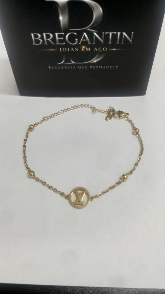 Pulseira LV Esferas Dourado