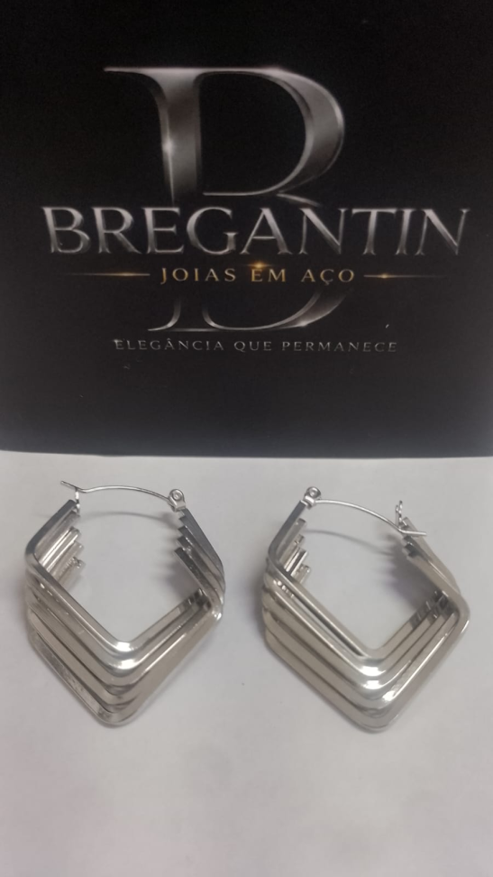 Brinco Argolas Fios Quadrado