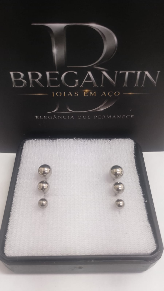 Brinco Trio Esferas Lisa