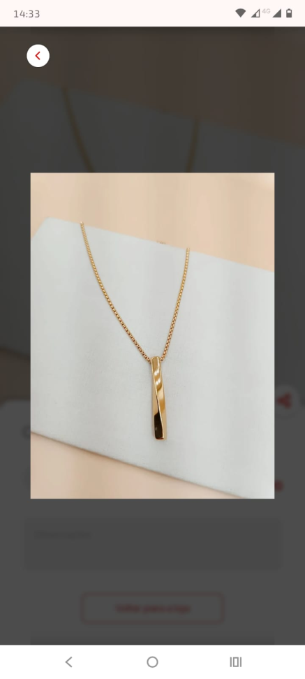 Colar Pingente Palito Torcido Dourado