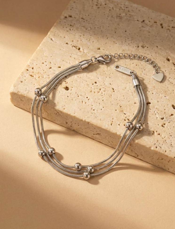 Pulseira Tripla com Esferas
