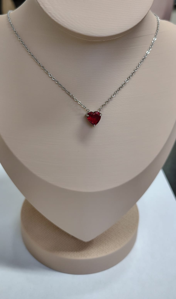 Colar Ponto Luz Coração Ruby