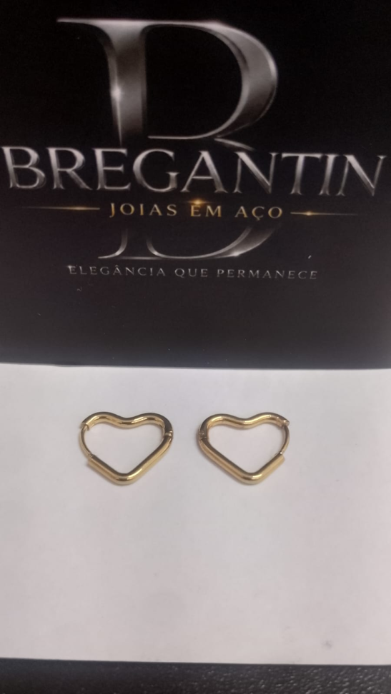 Brinco Argola Coração Dourado