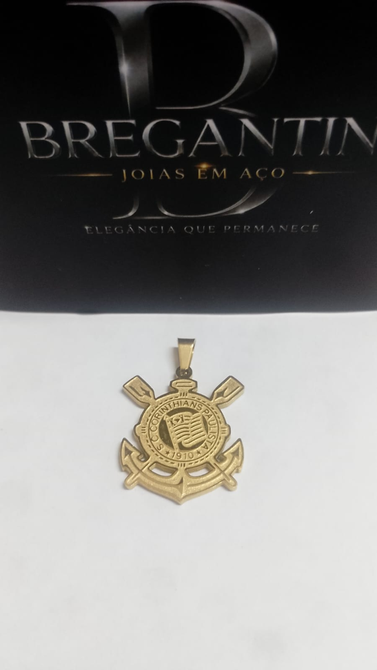Pingente do Corinthians Aço Dourado