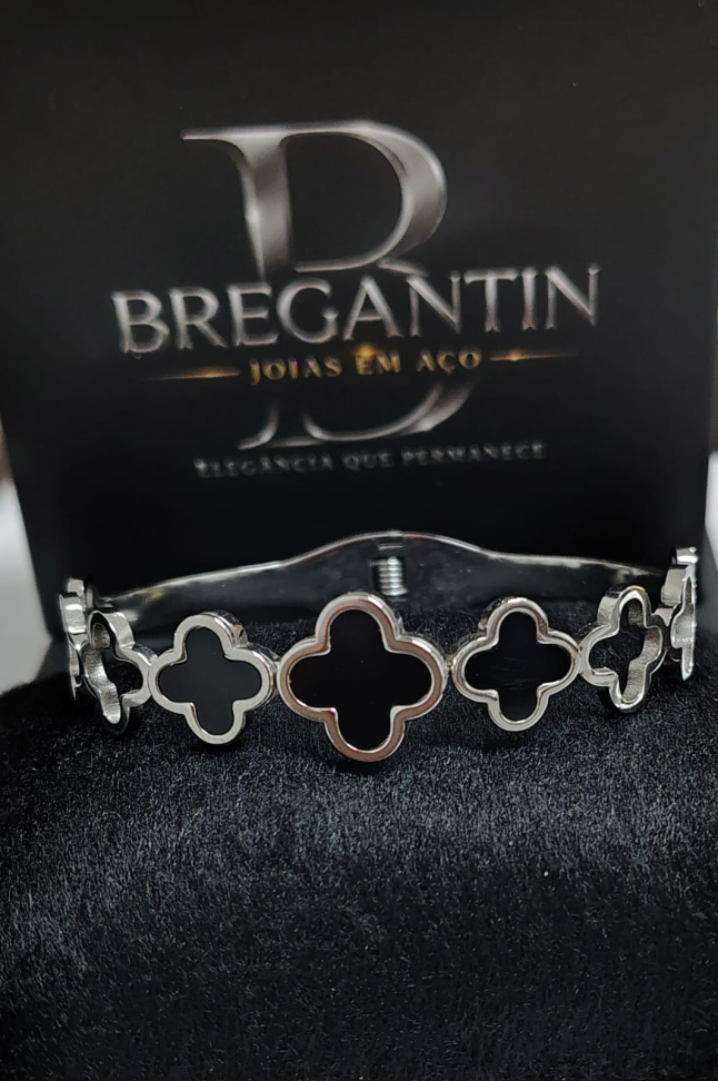 Bracelete 3 Trevo Ebano