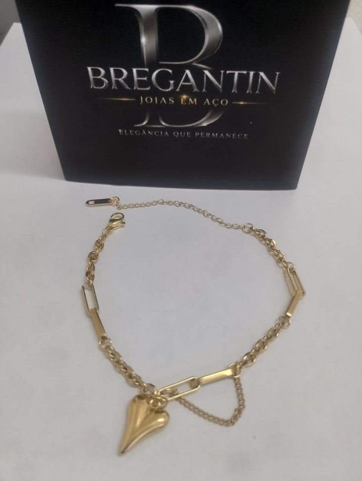 Pulseira Coração Dourado