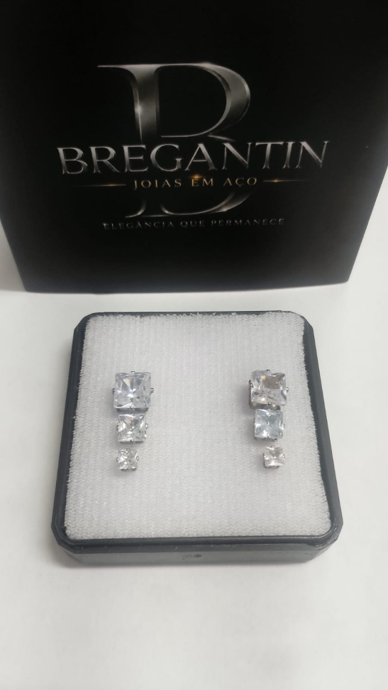 Brinco Trio Zirconia Square