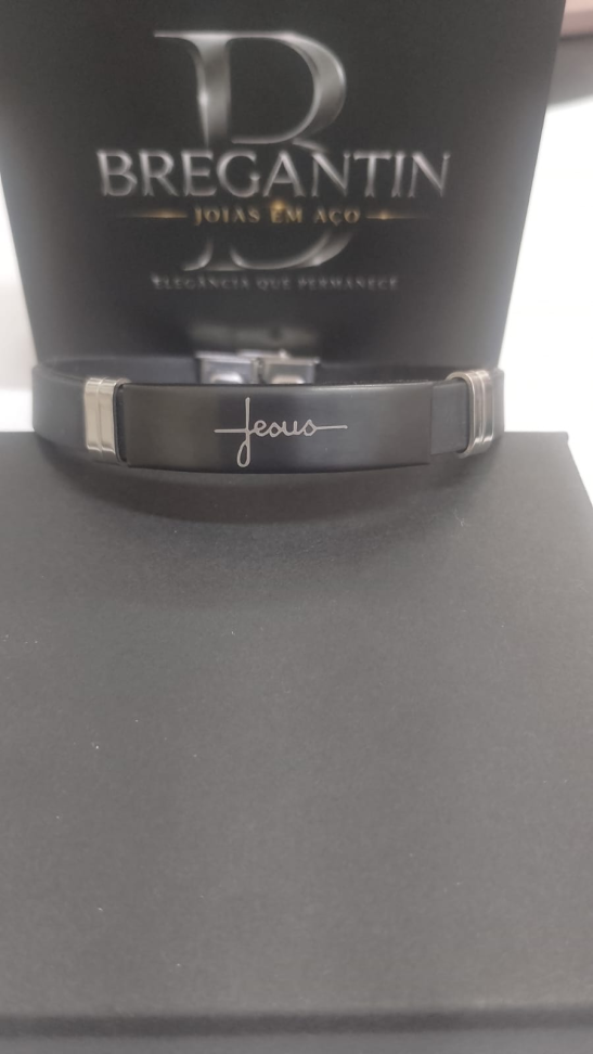 Pulseira Silicone/Aço (Jesus)