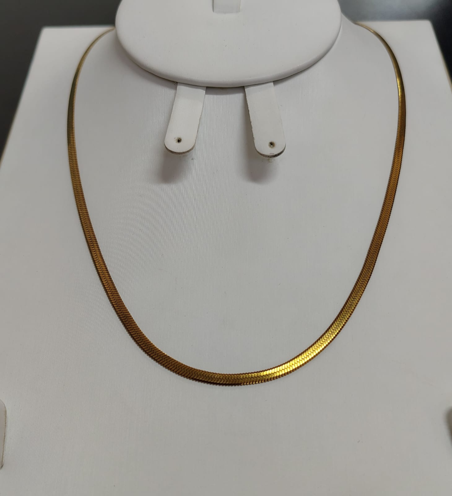 Colar Fita Diamantada 6mm 45cm Dourado