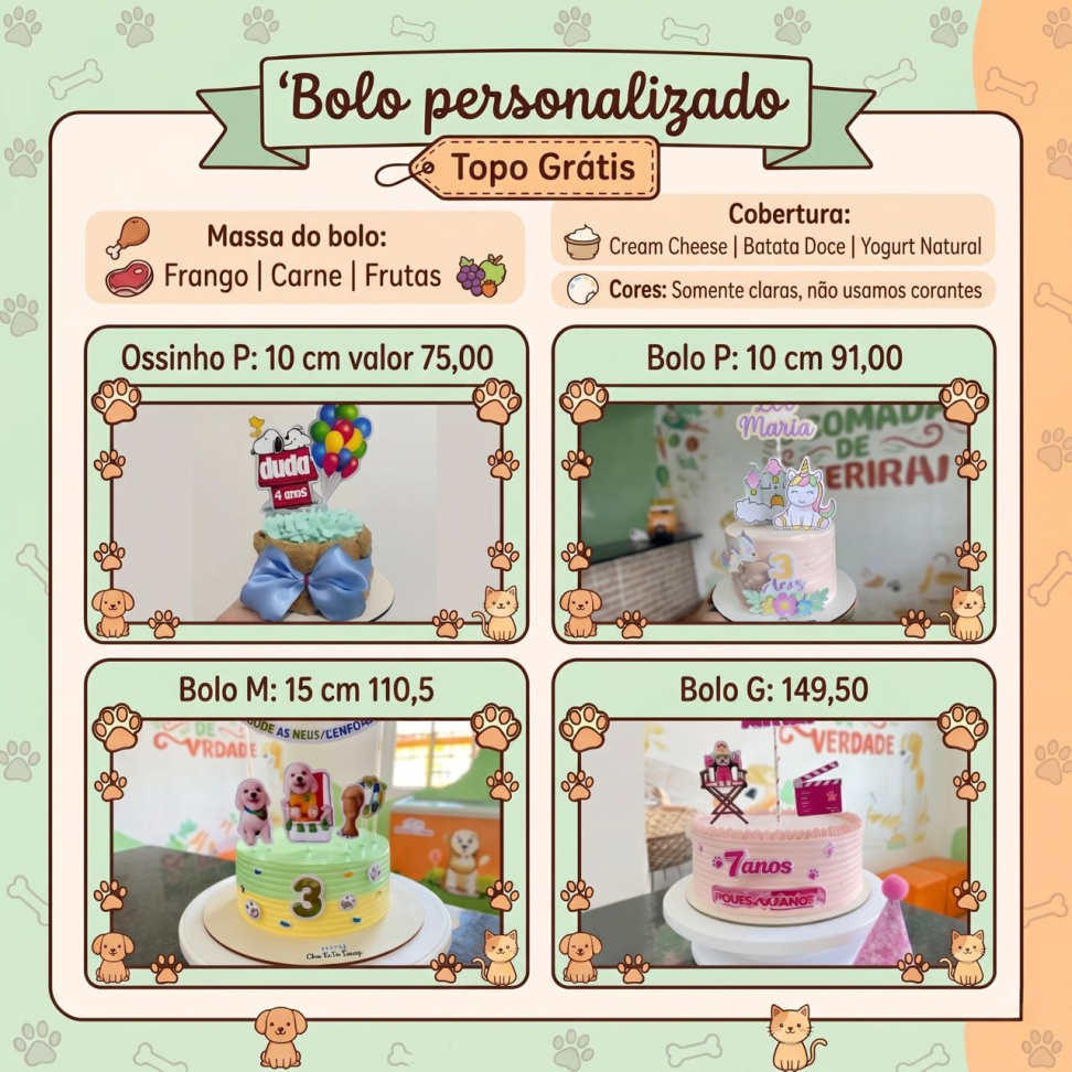 Auniversario Pet - Escolha uma opção (ARTE INCLUSA)