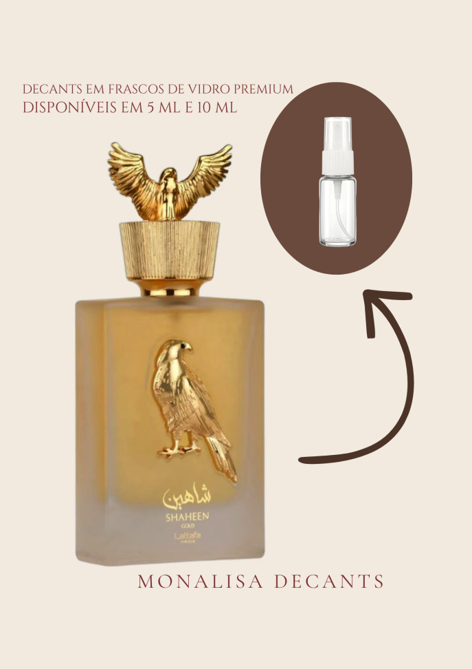 Shaheen Gold - Lattafa - Decant em frasco de vidro