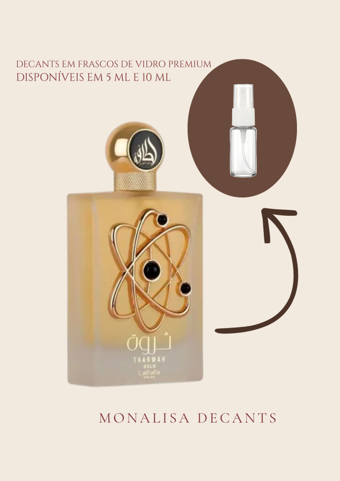 Tharwah Gold - Lattafa - Decant em frasco de vidro