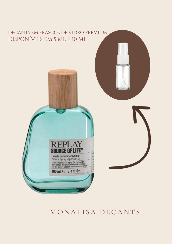 Source of Life Woman - Replay - Decant em frasco de vidro
