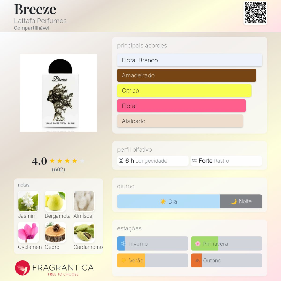 Breeze - Lattafa - Decant em frasco de vidro