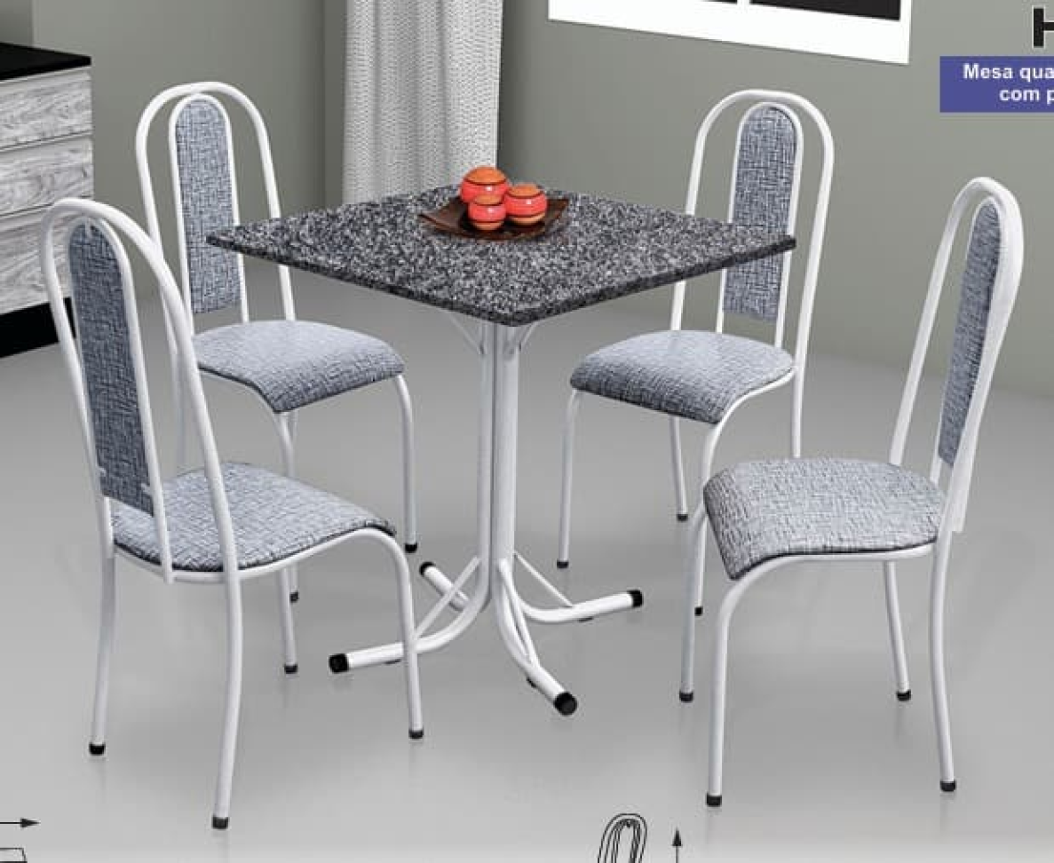 MESA HAVAI QUADRADA 4 CADEIRAS - AÇO COELHO