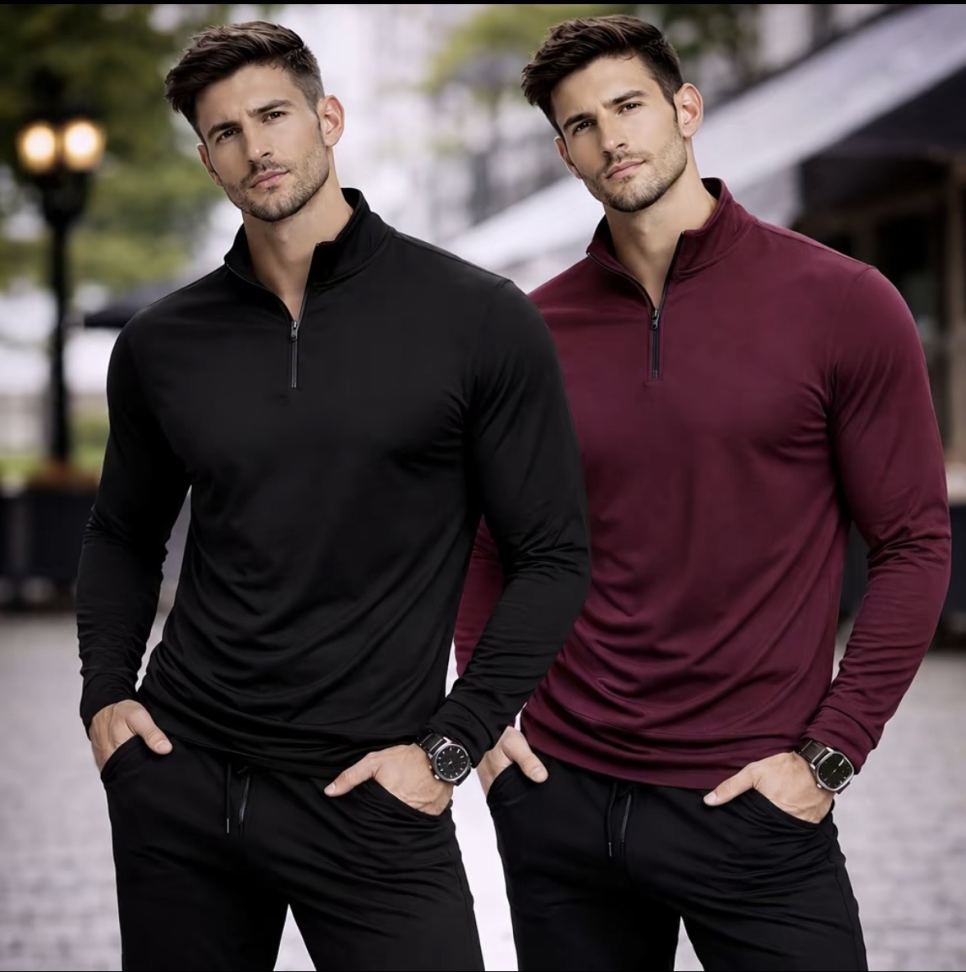 Camisa manga longa Dry  Fit com ziper