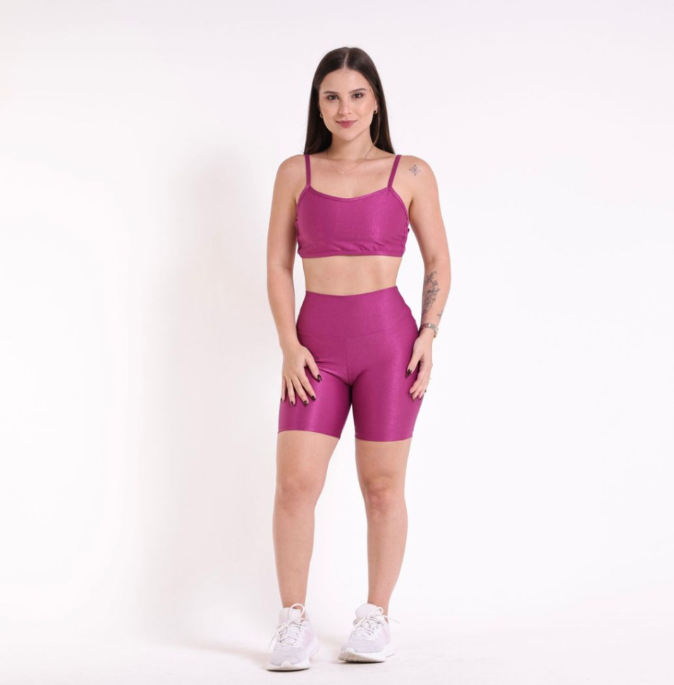 Conj. Short aveludado Uva