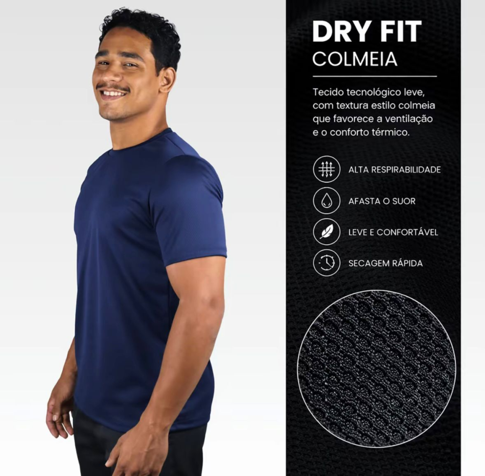 Camisa Masculina Dry fit Manga curta - #3