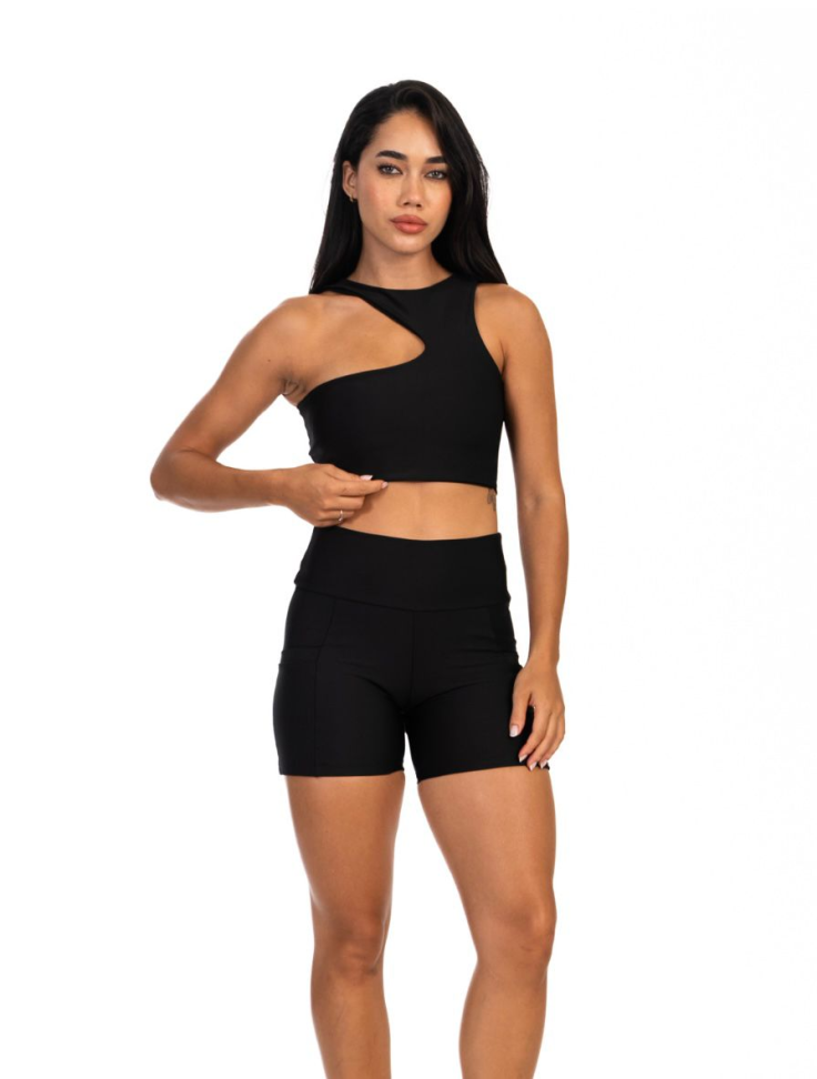 Conj. Short/bolso Poliamida Preto