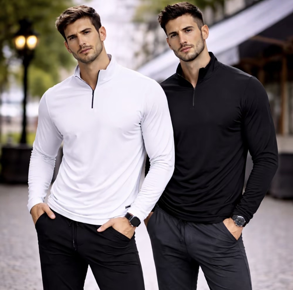 Camisa manga longa Dry  Fit com ziper