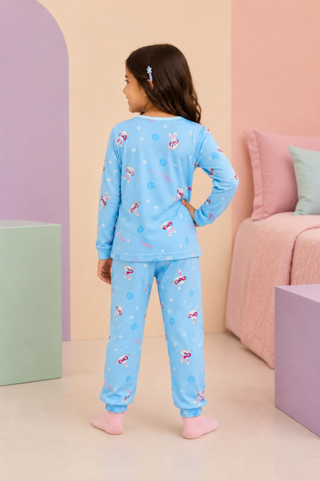 Pijama Infantil Azul - Gatinho