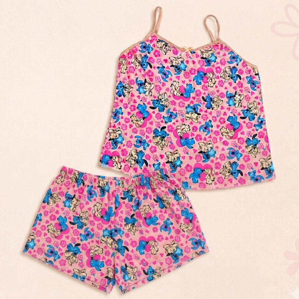 Baby Doll Adulto Premium Little Stitch Rosa - GG