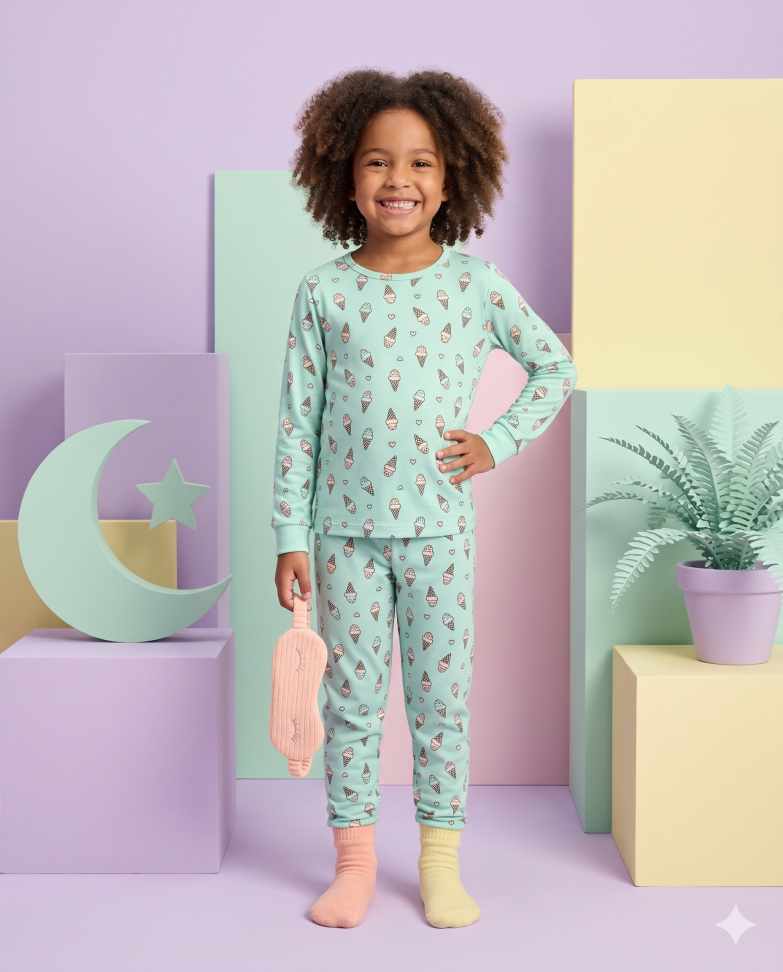 Pijama Infantil Verde - Sorvete