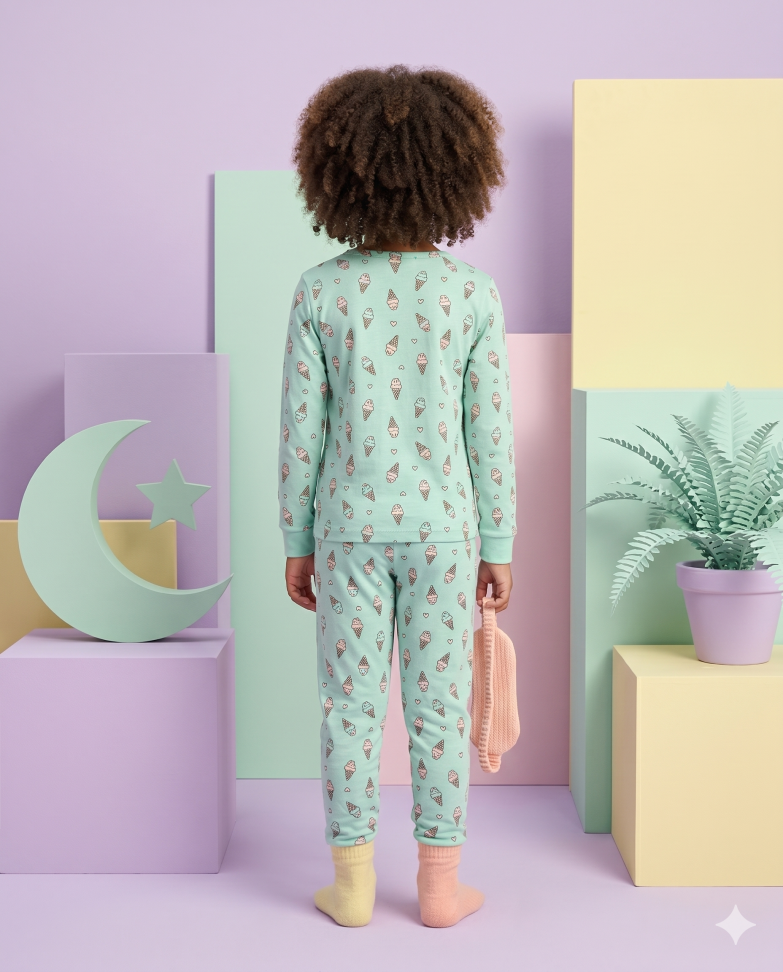 Pijama Infantil Verde - Sorvete