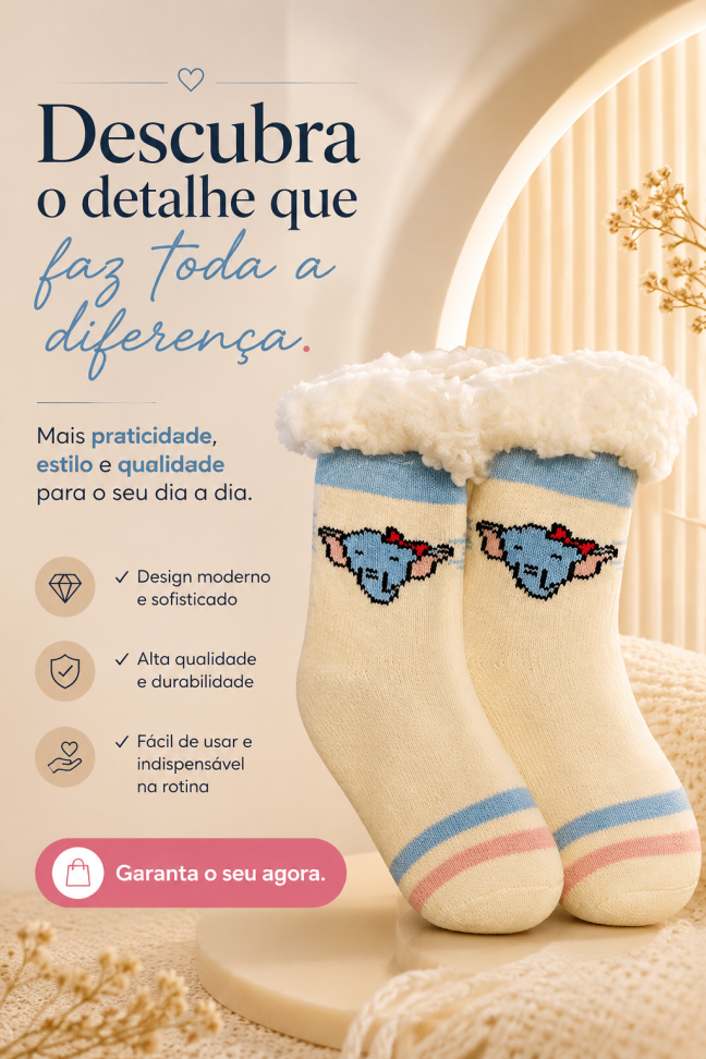 Meia Carneirinho Infantil Branca