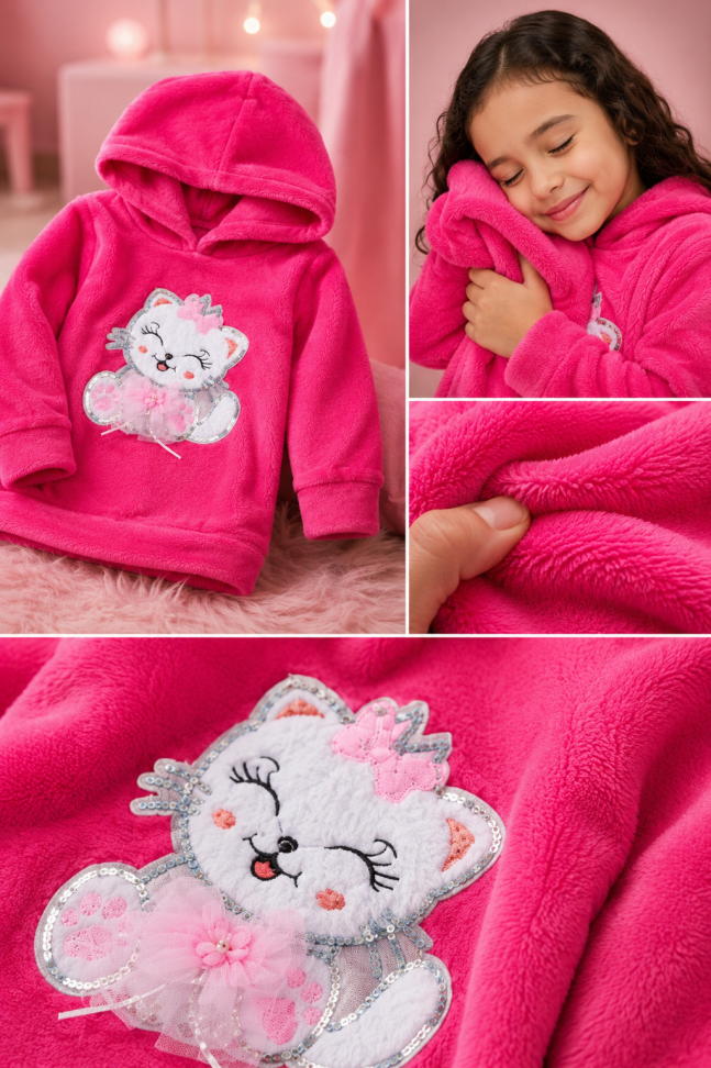 Casaco Premium Peluciado Infantil - Rosa