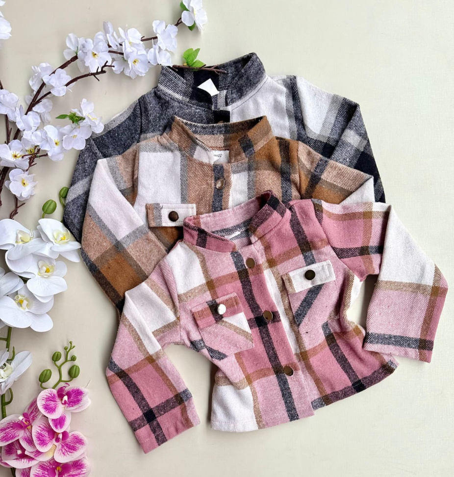 Jaqueta Infantil Xadrez Flanelada - Marrom - #3