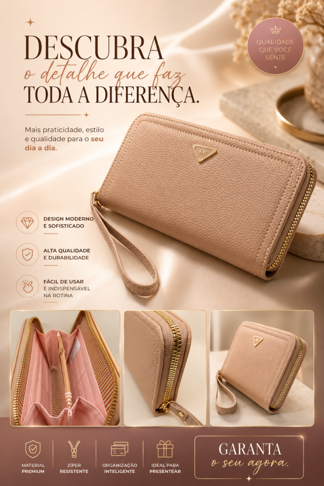 Carteira Feminina Bege
