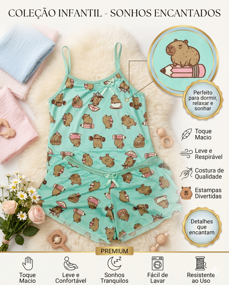 Baby Doll Infantil Premium Capivara