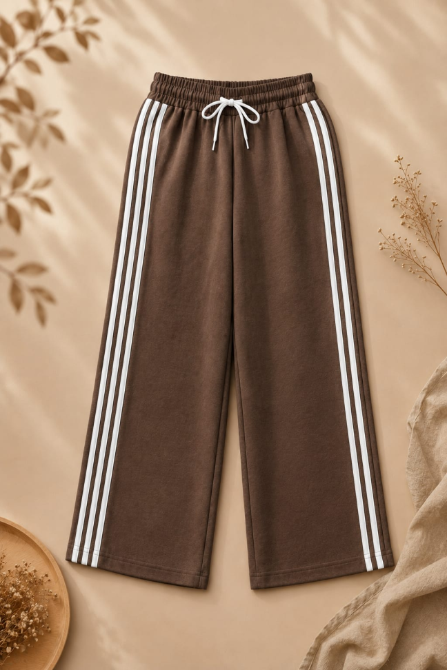 Calça Pantalona Feminina Marrom - M