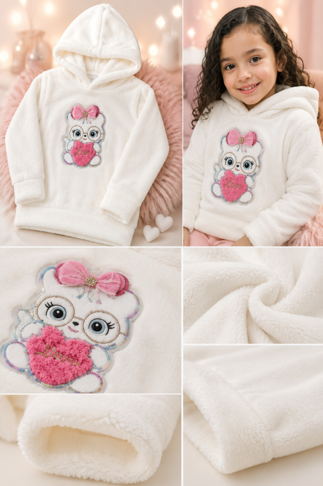 Casaco Premium Peluciado Infantil - Branco