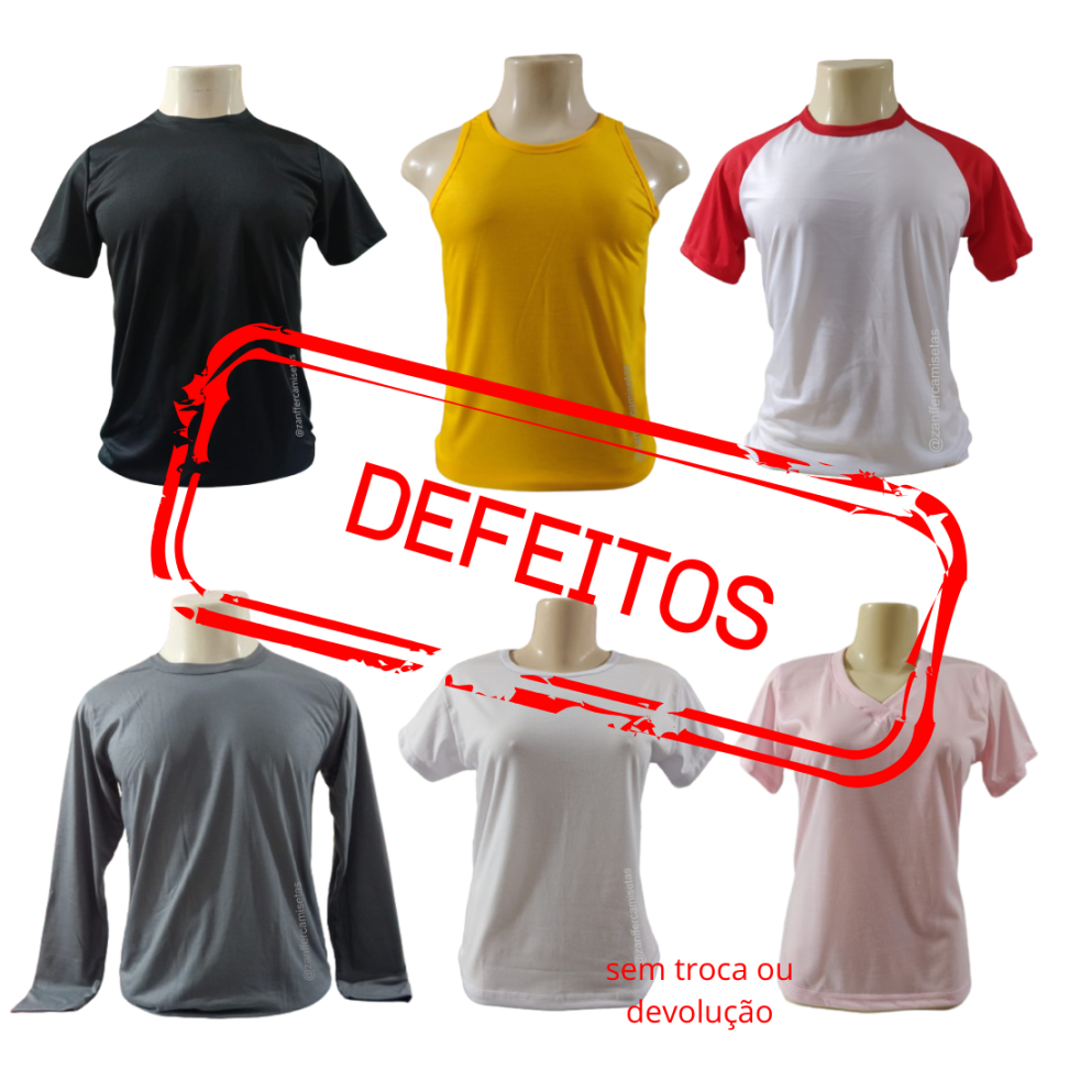 CAMISETAS COM DEFEITOS