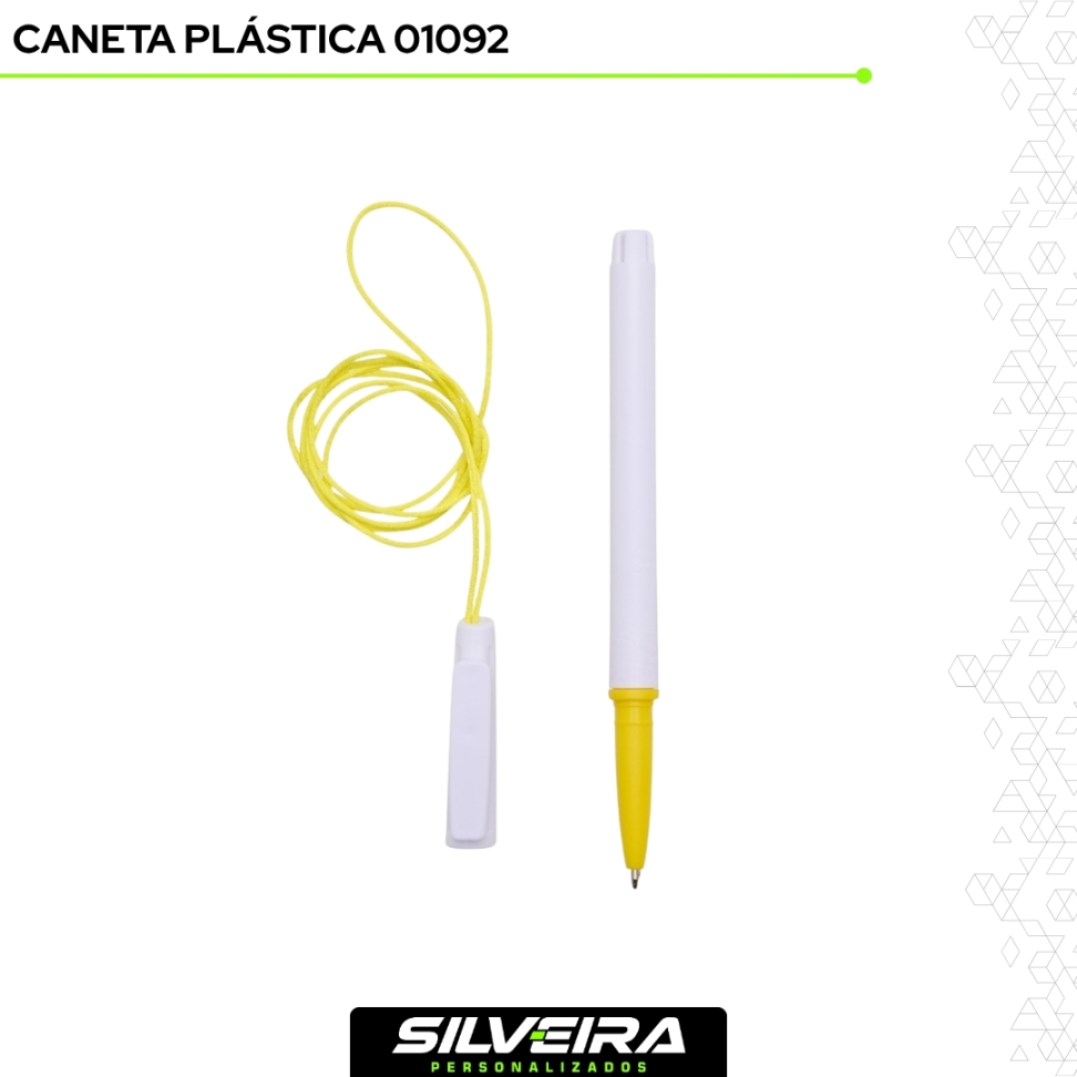 Caneta Plástica com Cordão 01092