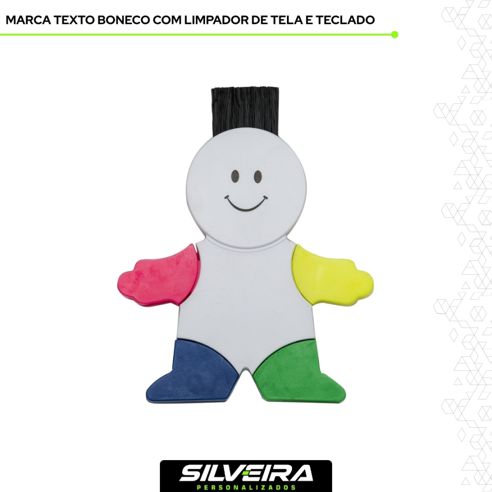 Marca Texto Boneco com Limpador de Tela e Teclado