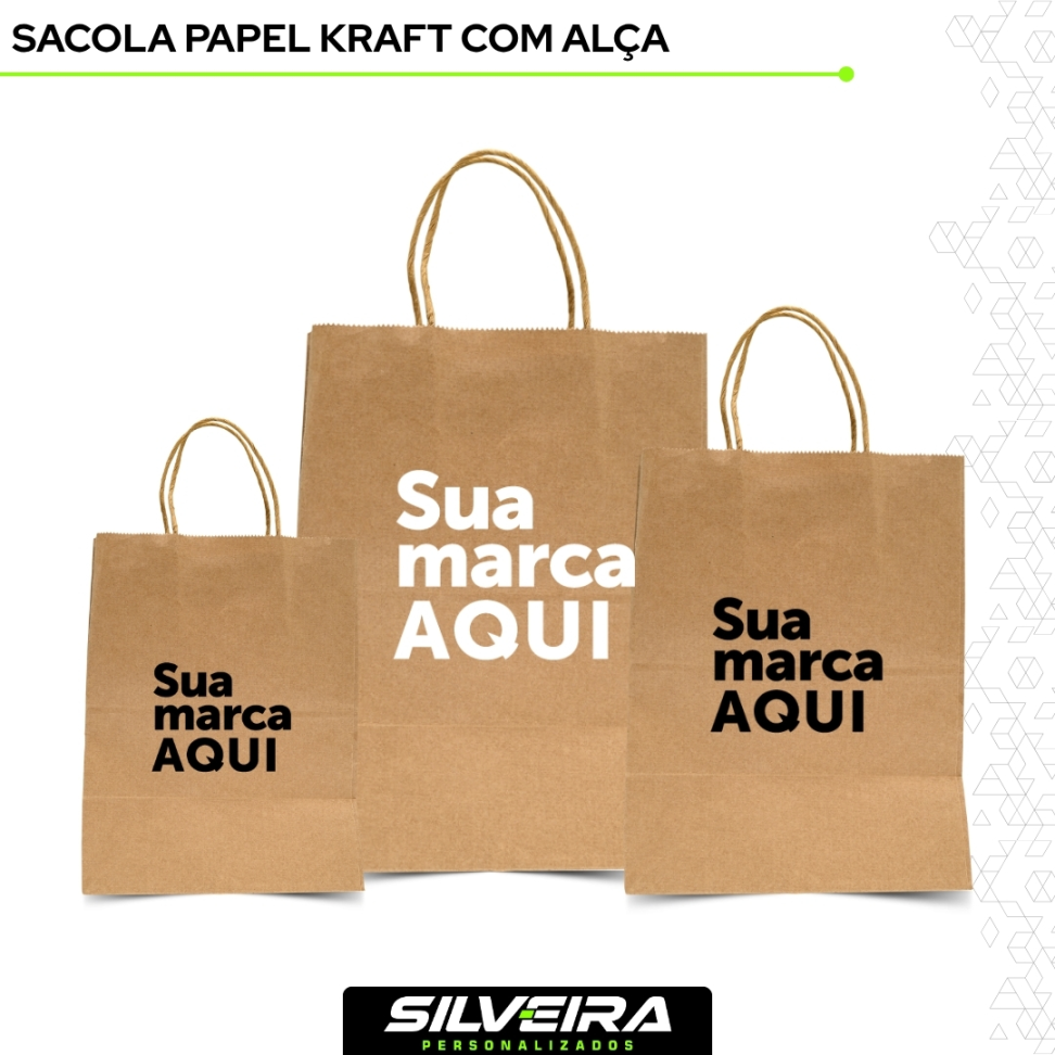 Sacola Papel Kraft com Alça Torcida