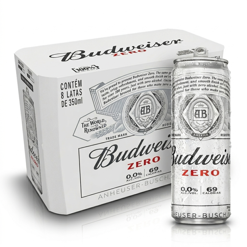 Cerveja Budweiser 0% Álcool LT 350ml C/8