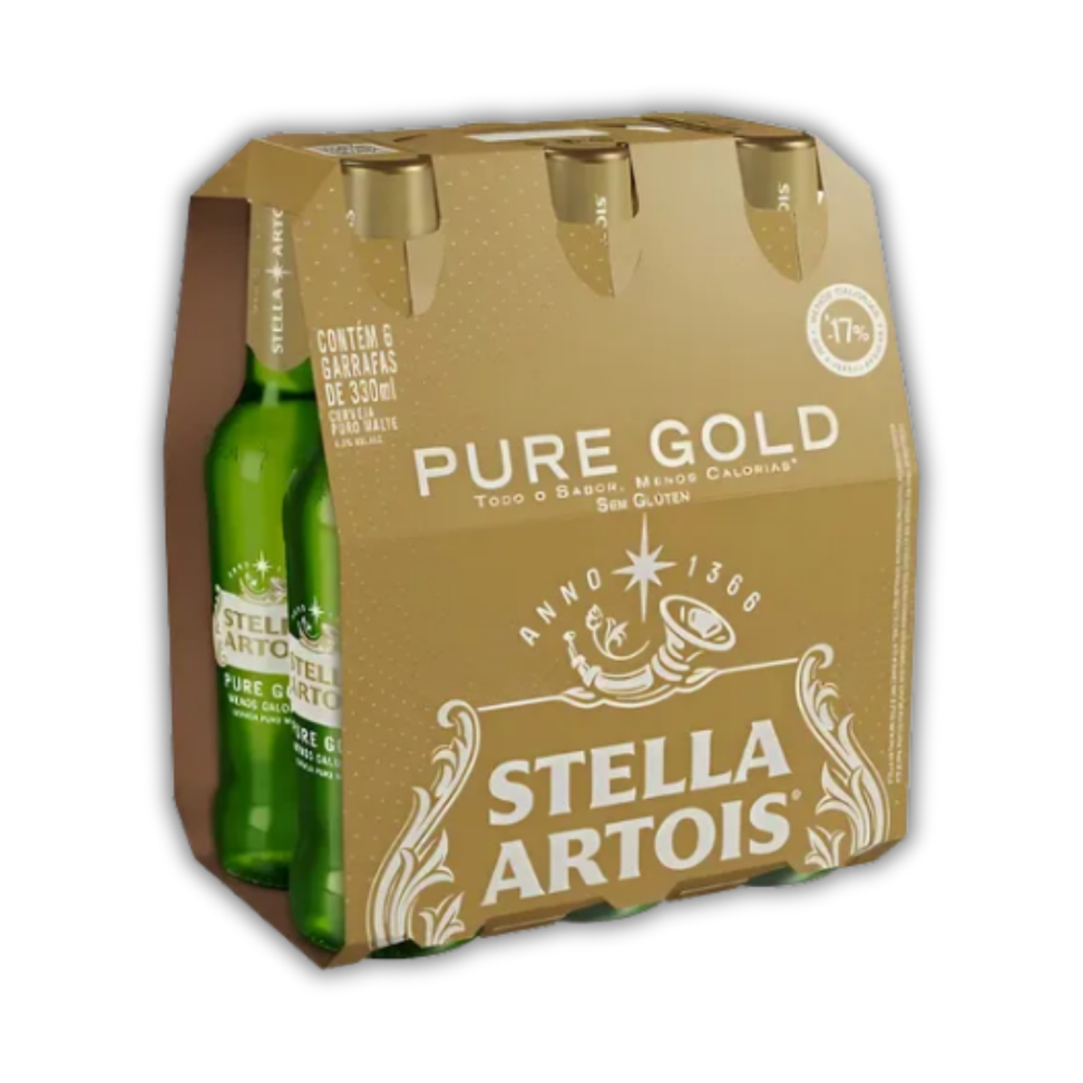 Cerveja Stella Artois Pure Gold Long Neck 330ml C/6