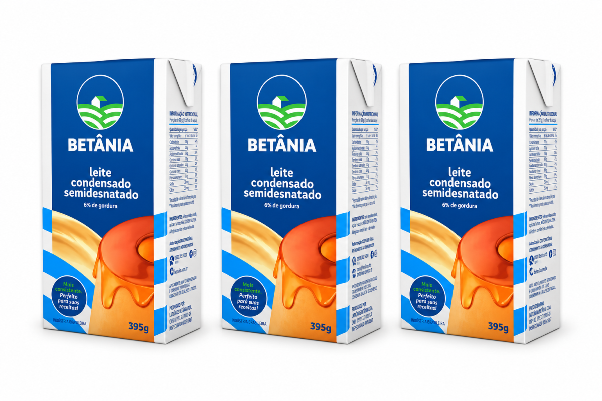 Leite Cond Betânia Semidesnatado TP 395g