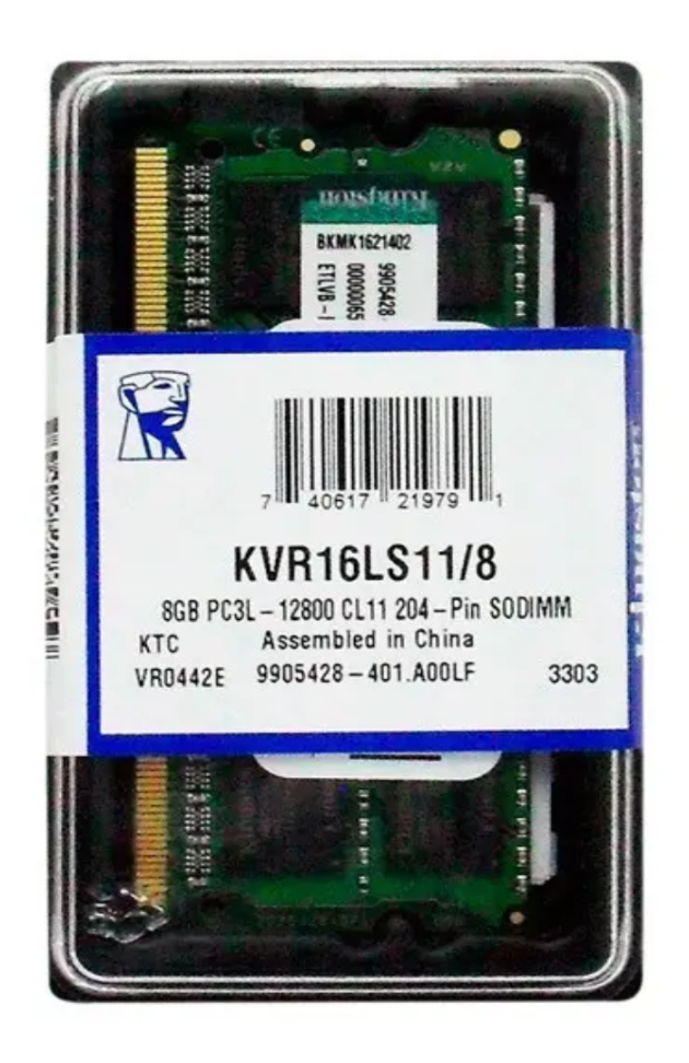 MEMORIA NOTEBOOK DDR3 8GB 1600 KVR16LS11/8