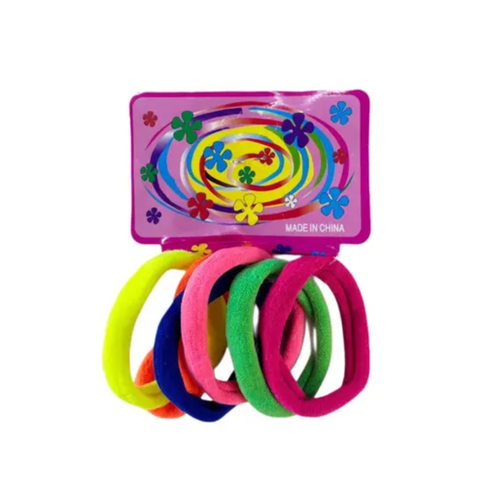 ELASTICO PARA CABELO GRANDE COLORIDO 6UN