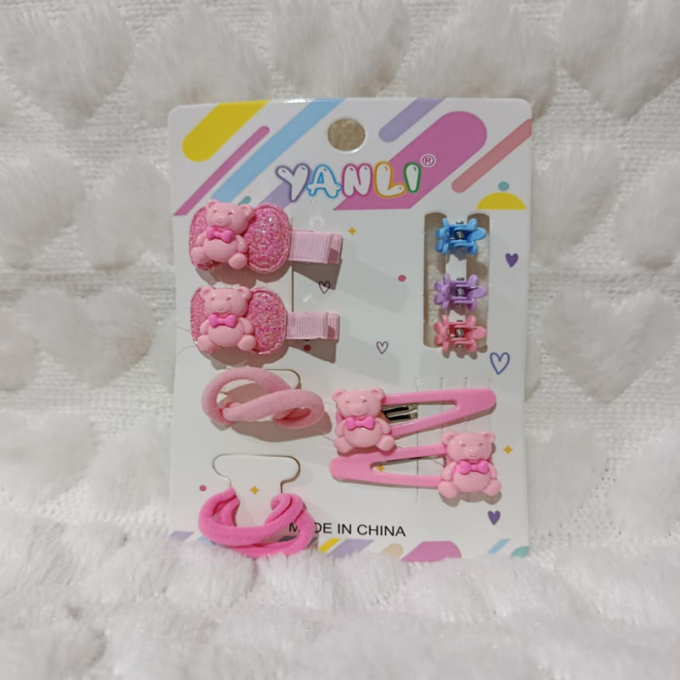 PRESILHA E ELASTICO DE CABELO PLASTICO 11 PEÇAS YANLI