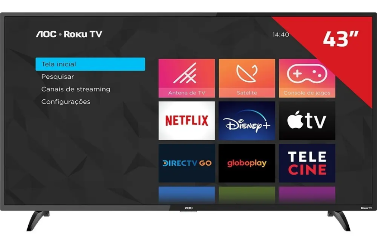 TV 43P AOC LED SMART WIFI FULL HD USB HDMI 43S5195