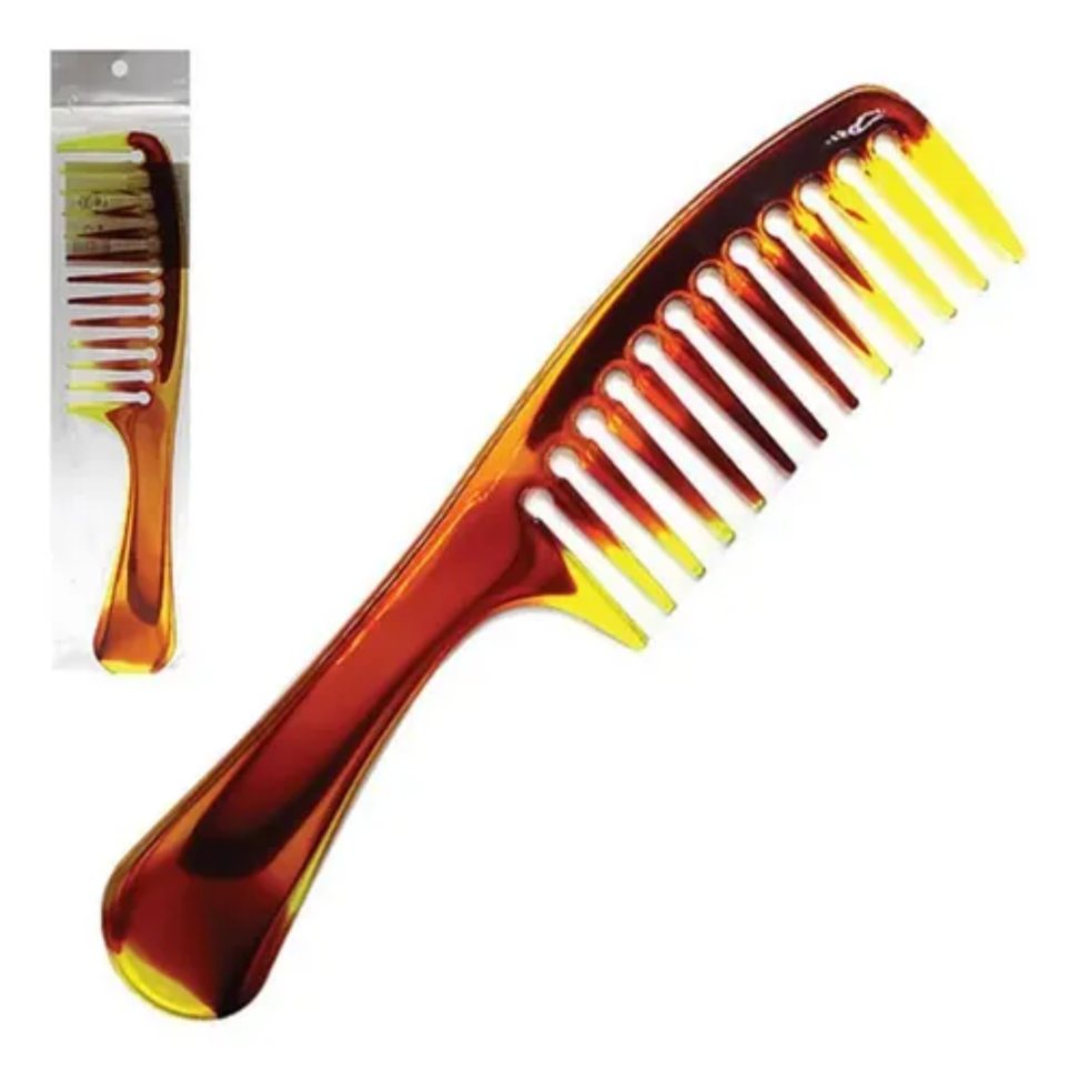 PENTE DE PLASTICO LARGO MARROM 24CM BA30927 20 COM