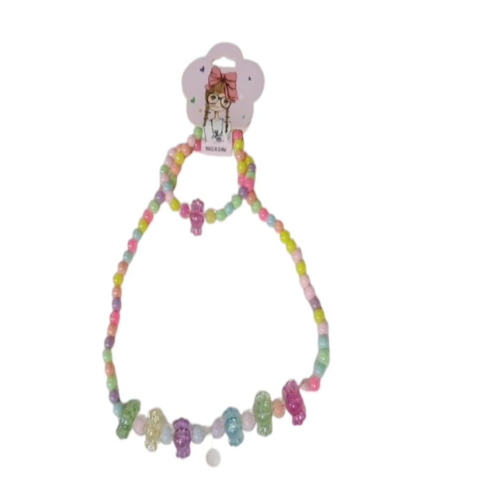 KIT BELEZA/BIJUTERIA INFANTIL C/COLAR + PULSEIRA KC102