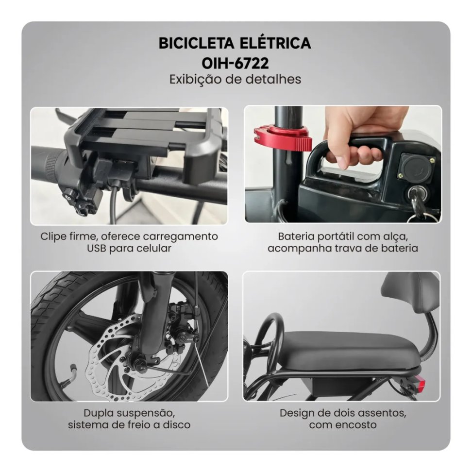 BICICLETA ELETRICA SCOOTER OIH-6722 - #3