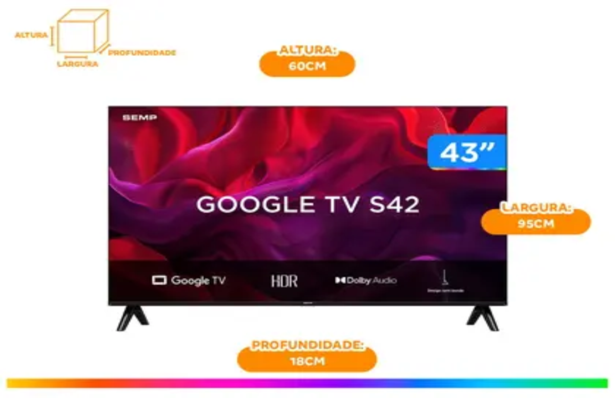 TV LED FHD 43 SEMP 43S42 GOOGLE TV